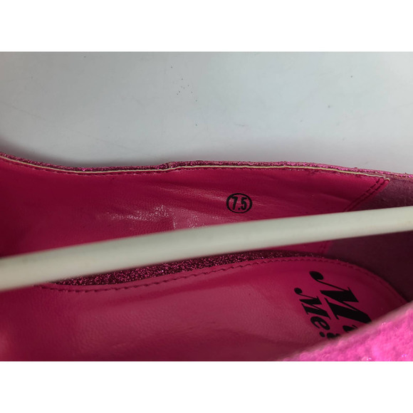 Miss Me Vibe-2 Women's 7.5 Fuchsia Glitter Platform Stiletto Heeled Shoes w/Box - Picture 8 of 10